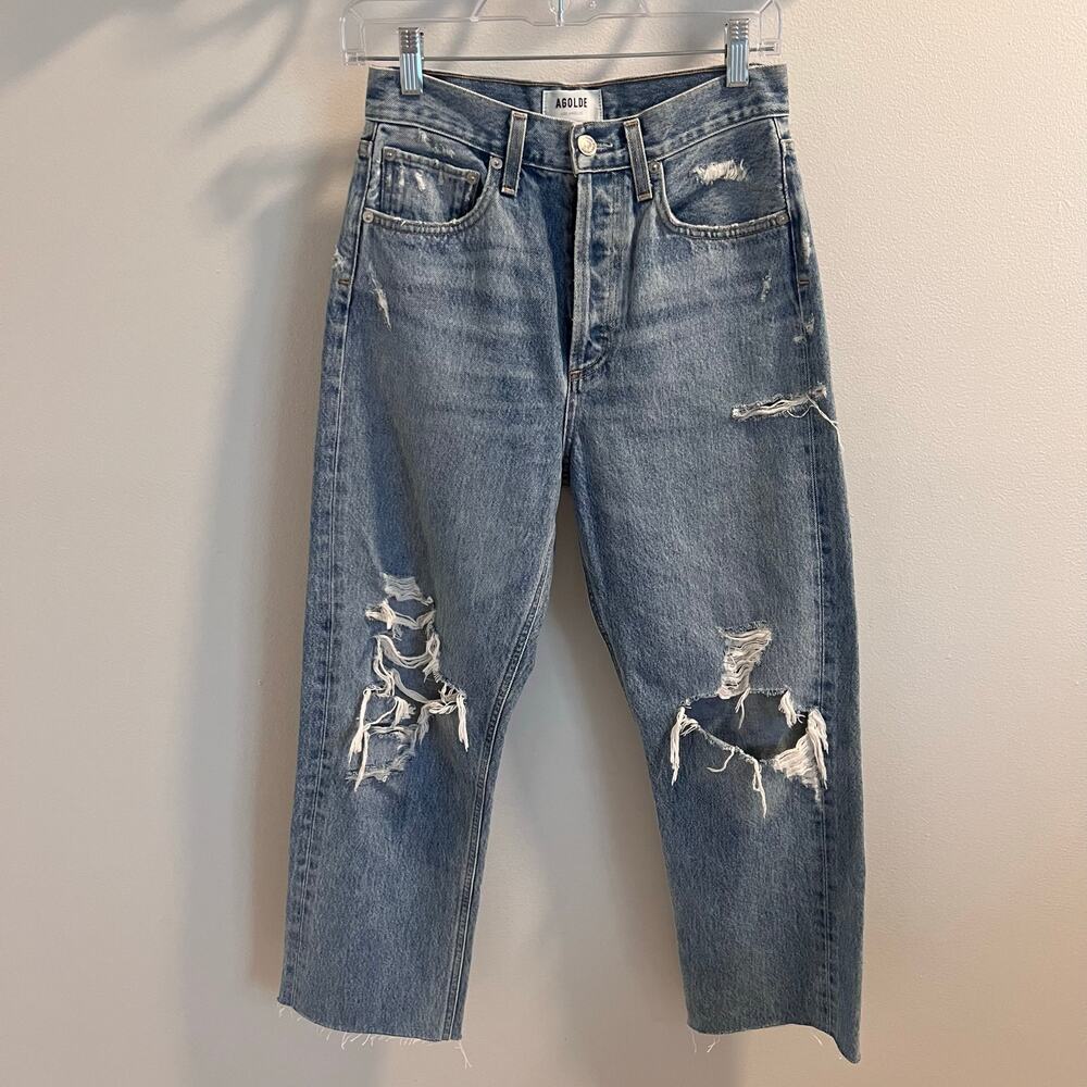 Agolde 100% Cotton Distressed 90’s Midrise Jeans Size 24
